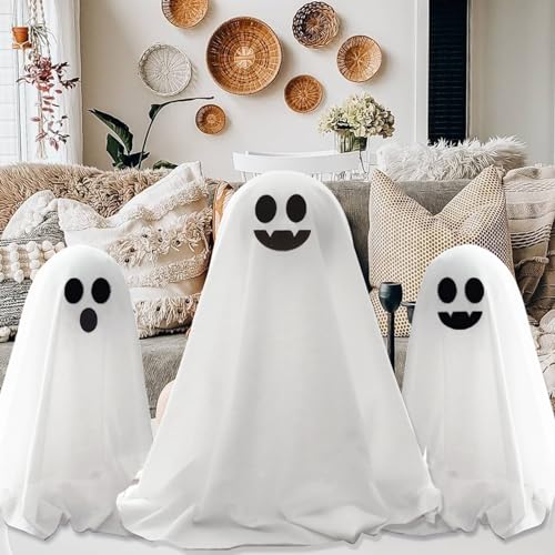 ORIENTAL CHERRY Halloween Decor - Halloween Decorations Indoor - Set of 3 DIY Spooky Ghosts Crafts - Scary Ghost for Indoor Party Home Table Room Kitchen Office - Image 5