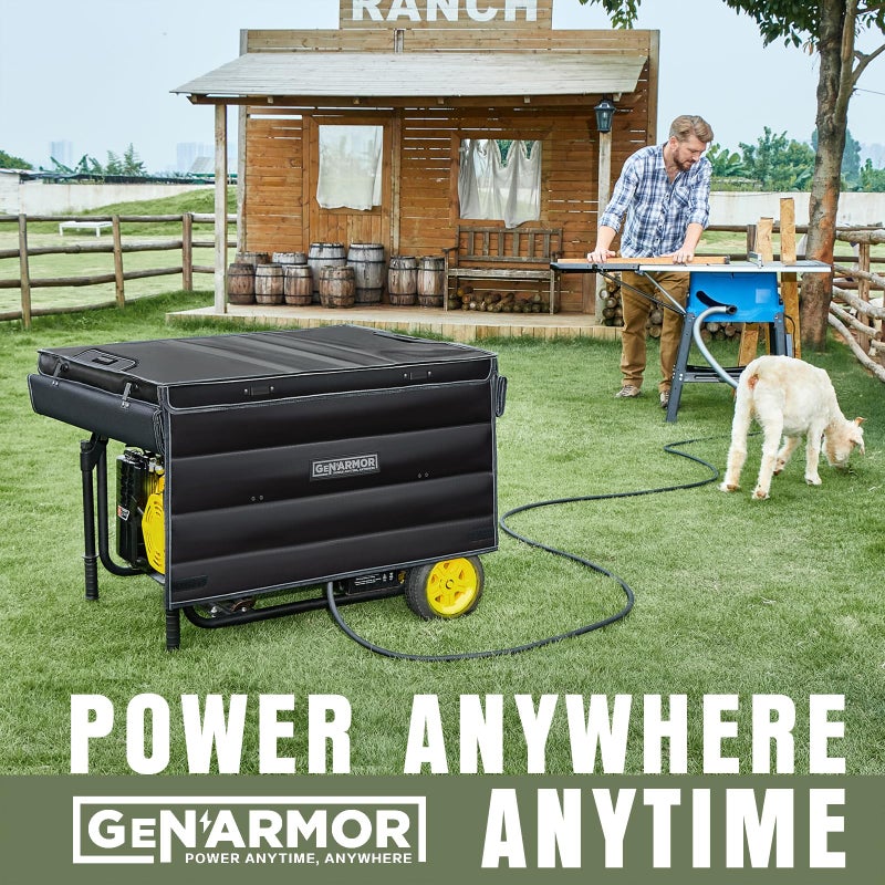 GenArmor Generator Covers While Running, 100% Waterproof Heavy Duty Tarps Generator Tent, Portable Outdoor Generator Enclosure for Most 4000w~13000w Generators, Black, Standard - Image 5