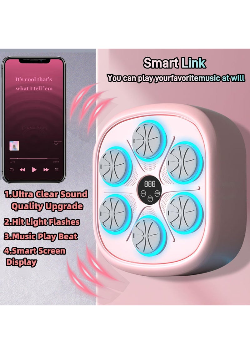 XiuWoo Boxing Machine Pink Boxing Music Workout Machine Music Boxing Machine with Gloves, Wall Mounted Smart Music Boxing Machine Pink, Music Boxing Machine Pink Workout Boxing Punching Machine, pink  - Image 3