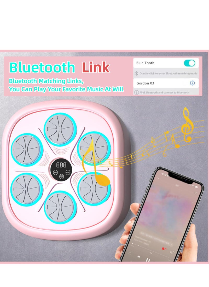 XiuWoo Boxing Machine Pink Boxing Music Workout Machine Music Boxing Machine with Gloves, Wall Mounted Smart Music Boxing Machine Pink, Music Boxing Machine Pink Workout Boxing Punching Machine, pink  - Image 5