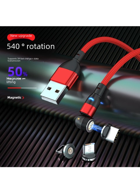 Magnetic Suction Data Line 3A Mobile Phone Fast Charging Black Technology Magnetic Suction Line Magnetic Suction Charging Line Source Three In One Line-Color:Grey-Model:0.5 M Separate Line + (Android, TC, Apple) Head