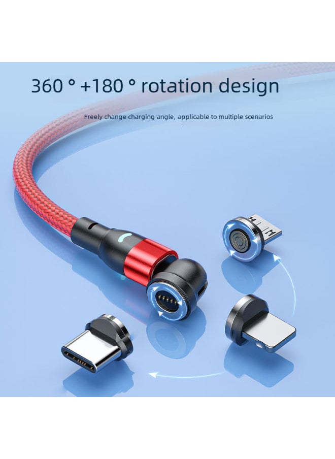 Generic Magnetic Suction Data Line 3A Mobile Phone Fast Charging Black Technology Magnetic Suction Line Magnetic Suction Charging Line Source Three In One Line-Color:Grey-Model:0.5 M Separate Line + (Android, TC, Apple) Head  - Image 3