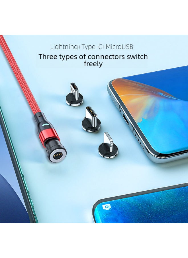 Generic Magnetic Suction Data Line 3A Mobile Phone Fast Charging Black Technology Magnetic Suction Line Magnetic Suction Charging Line Source Three In One Line-Color:Grey-Model:0.5 M Separate Line + (Android, TC, Apple) Head  - Image 4