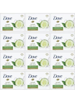 Dove Fresh Touch Soap Bars - Cucumber & Green Tea Scent - Pack of 12 Bars  - Image 1