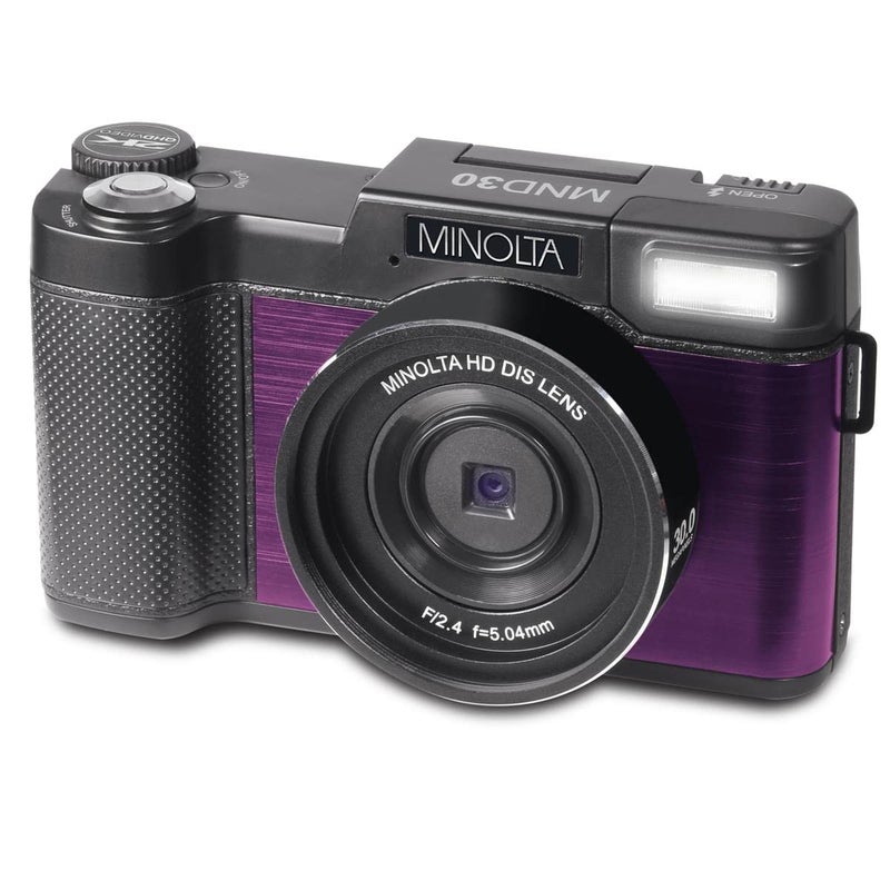 Minolta كاميرا رقمية مينولتا MND30 بدقة 30 ميجابكسل / 2.7K Ultra HD (أرجواني) - Image 1