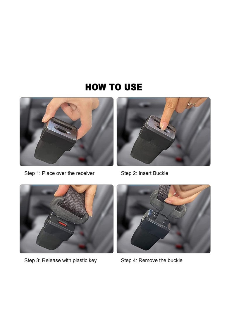 SYOSI Seat Belt Lock Cover, Seat Buckle Guard Belt Cover Locks for Kids, Prevent Kids or Special Groups from Unbuckle Seat Belts, Universal Fit, Black, 2 Pcs  - Image 2