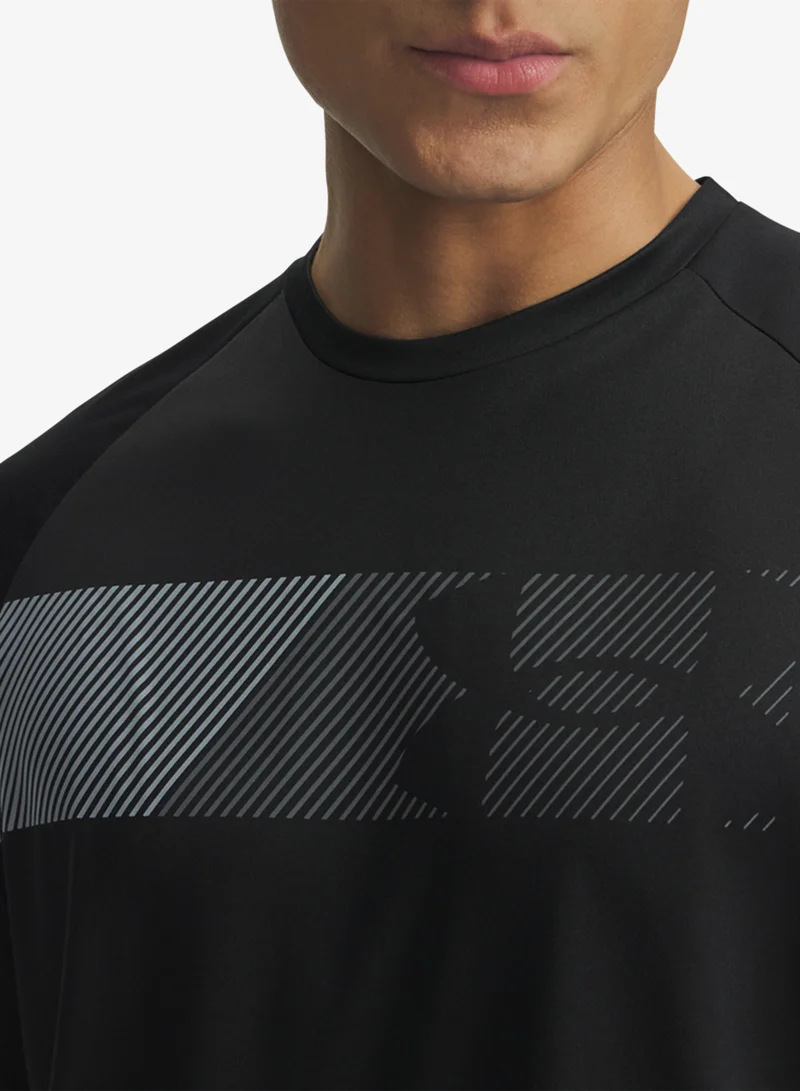 Under Armour Black /  / Mod Gray Tech Graphic T-Shirt for Men | Best Price UAE