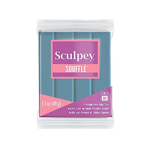 Polyform Sculpey Soufflé Polymer Oven-Bake Clay, Bluestone, Non Toxic, 1.7 oz. bar, Great for jewelry making, holiday, DIY, mixed media and more! Premium light-weight oven bake clay. - Image 3