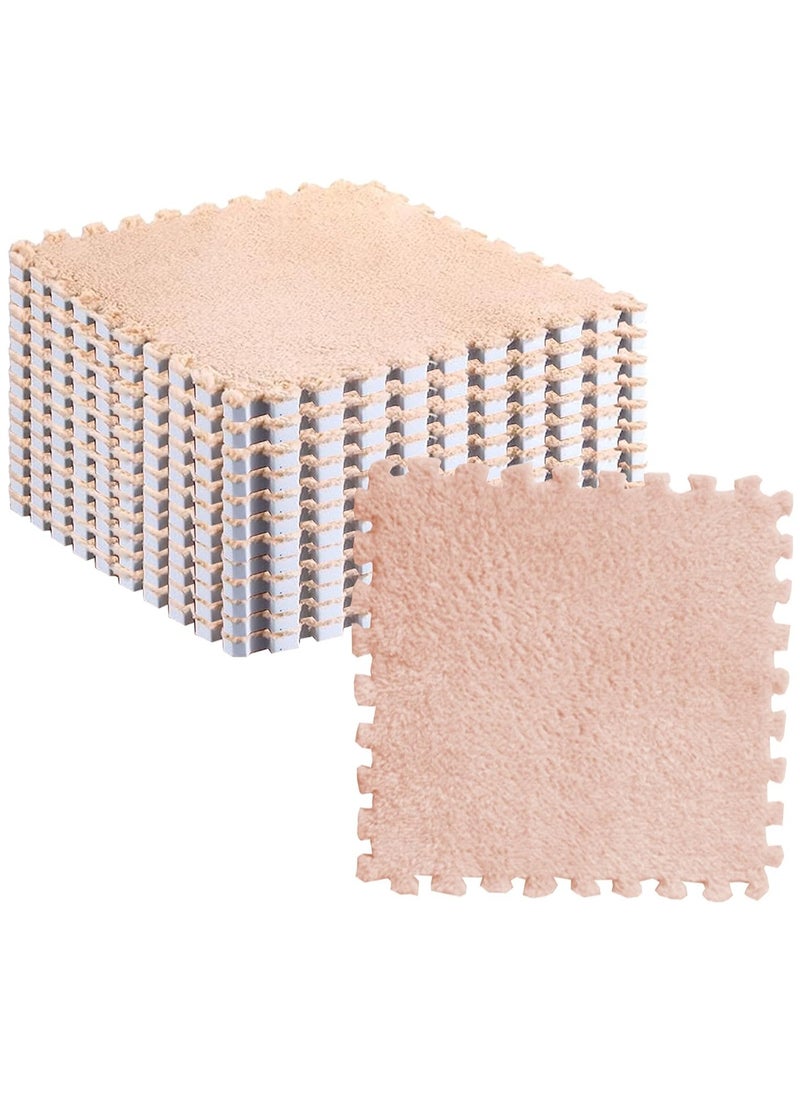 Generic - Plush Puzzle Foam Floor Mat Interlocking Carpet Tiles 30x30cm Carpet Foam Tiles Carpet Puzzle Mats for Floor  Rug Squares Carpet Interlocking Plush Foam Floor Tiles - Image 1