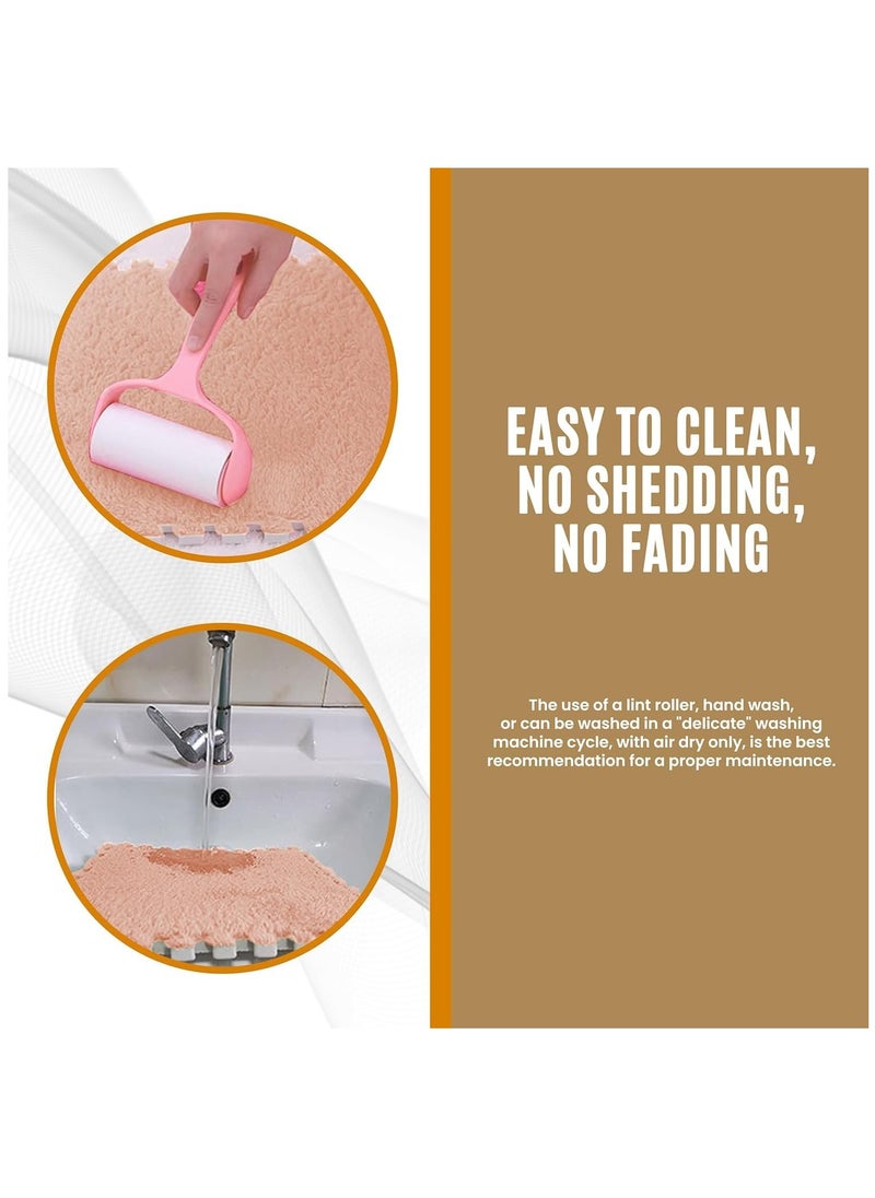 Generic - Plush Puzzle Foam Floor Mat Interlocking Carpet Tiles 30x30cm Carpet Foam Tiles Carpet Puzzle Mats for Floor  Rug Squares Carpet Interlocking Plush Foam Floor Tiles - Image 1
