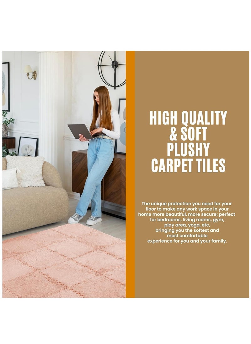 Generic - Plush Puzzle Foam Floor Mat Interlocking Carpet Tiles 30x30cm Carpet Foam Tiles Carpet Puzzle Mats for Floor  Rug Squares Carpet Interlocking Plush Foam Floor Tiles - Image 1