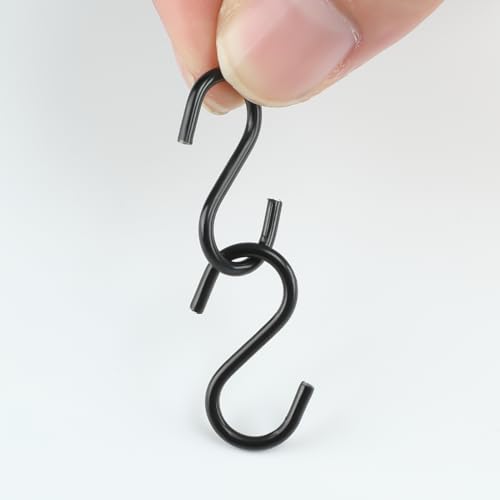 Senkary 100 Pieces 1 Inch Mini S Hooks Small S Hooks Stainless Steel S Shaped Hooks for Ornaments, Jewelry and Hanging (Black) - Image 5