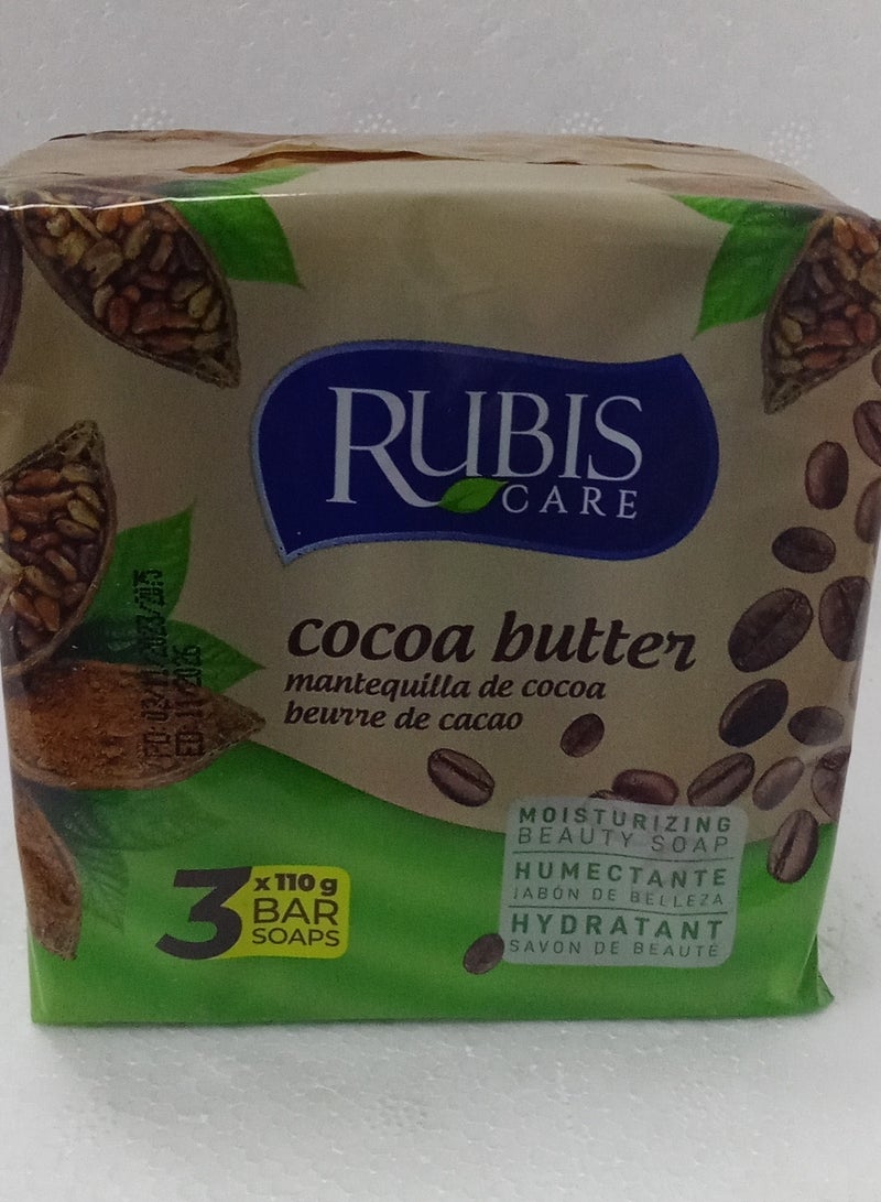 Rubis 3 pieces of cocoa butter body soap, 3 x 110 g