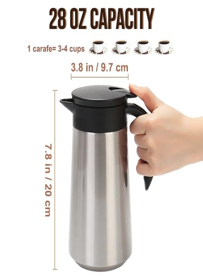 GearRoot 28oz Thermal Coffee Carafe Insulated Coffee Pot, Small Stainless Steel Coffee Carafes For Keeping Hot, Double Walled Insulated Vacuum Flask Pot for Tea Hot Water Coffee Beverage - Image 2