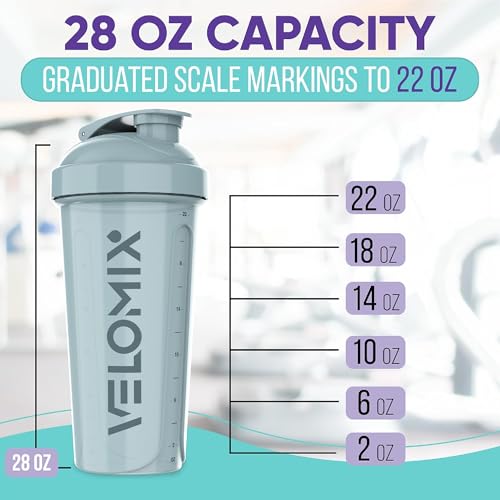 VELOMIX -4 PACK 28 Oz Protein Shaker Bottle for Protein Mixes - 4x Wire Whisk | Leak Proof Shaker Cups for Protein Shakes | Protein Shaker Bottle Pack | Protein Shake Cup (Aqua Depths) - Image 5