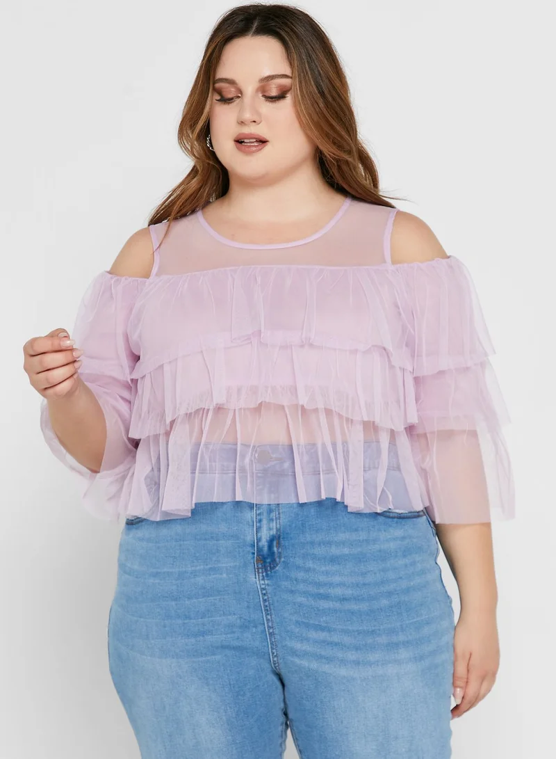 Ginger Plus Layered Tulle Top