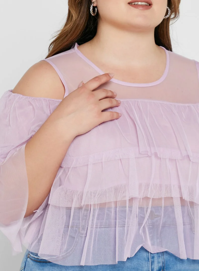 Ginger Plus Layered Tulle Top