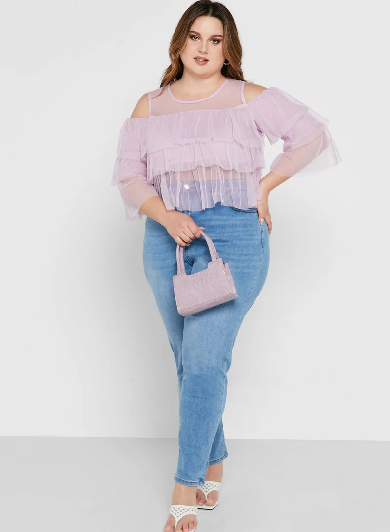 Ginger Plus Layered Tulle Top