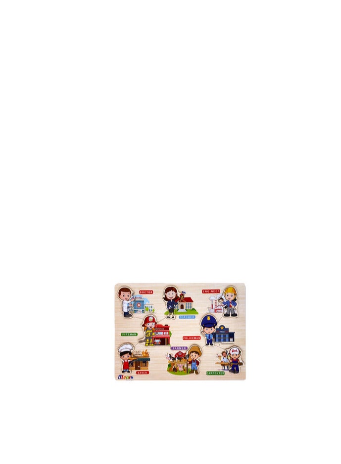 Wooden Puzzle - Shapes of Professions  - Image 1