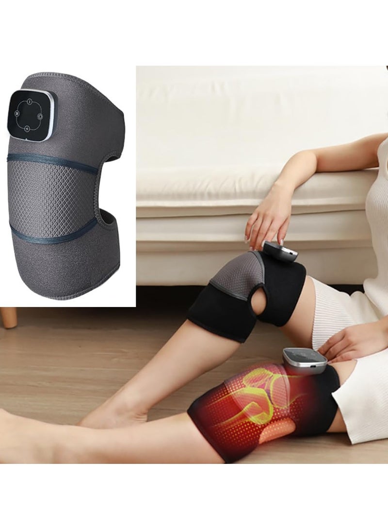Heated Knee Massager, Knee Brace Support with Heating and Vibration for Warm Joint and Pain Relief, Cordless 3 in 1 Electric Massage Pad for Knee Elbow and Shoulder - Image 1