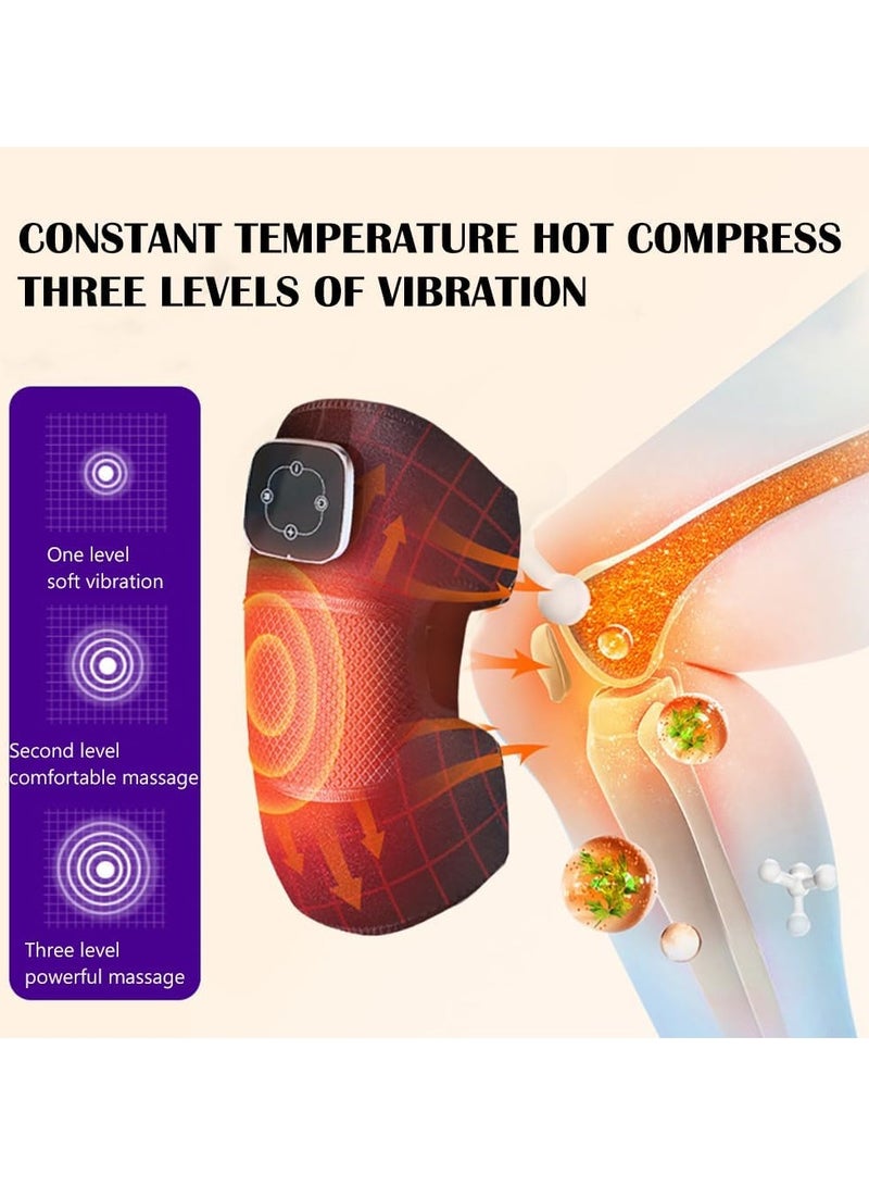 Heated Knee Massager, Knee Brace Support with Heating and Vibration for Warm Joint and Pain Relief, Cordless 3 in 1 Electric Massage Pad for Knee Elbow and Shoulder - Image 4