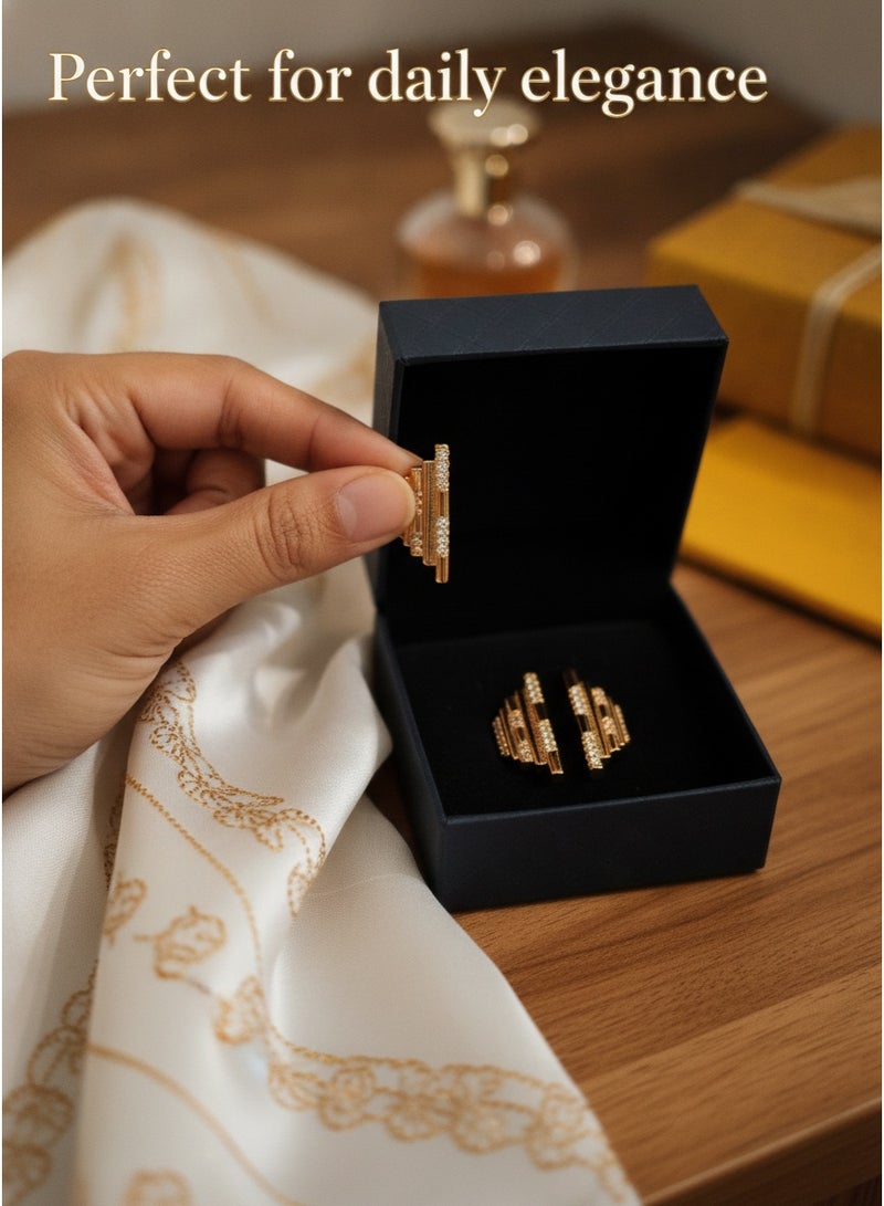 Geometric diamond studded ring, open ring, diamond shaped fashionable single ring, index finger ring - Image 2