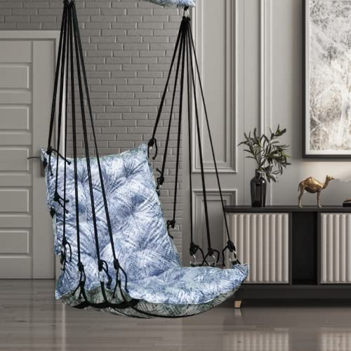 Patiofy Cotton Swing for Adults/Jhula for Adults/Swing for Balcony/Swing for Adults for Home/Hammock Hanging Swing/Swing for Adults and Kids for Indoor and Outdoor (Brown Texture Print) - Image 1
