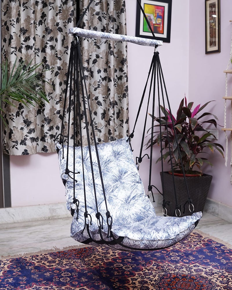 Patiofy Cotton Swing for Adults/Jhula for Adults/Swing for Balcony/Swing for Adults for Home/Hammock Hanging Swing/Swing for Adults and Kids for Indoor and Outdoor (Brown Texture Print) - Image 5