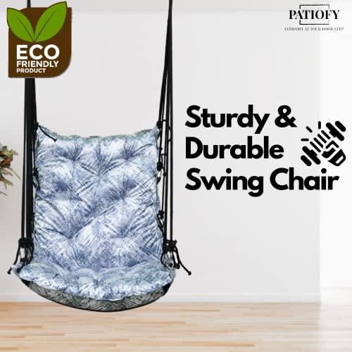 Patiofy Cotton Swing for Adults/Jhula for Adults/Swing for Balcony/Swing for Adults for Home/Hammock Hanging Swing/Swing for Adults and Kids for Indoor and Outdoor (Brown Texture Print) - Image 4