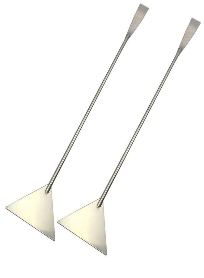 luzen 2Pcs Stainless Steel Aquarium Spatula Long Sand Spatula Scrapers Shovel Fish Tank Aquatic Plant Tools for Aquarium Accessories, 12.59 Inches (Silver) - Image 1