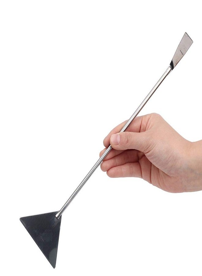 luzen 2Pcs Stainless Steel Aquarium Spatula Long Sand Spatula Scrapers Shovel Fish Tank Aquatic Plant Tools for Aquarium Accessories, 12.59 Inches (Silver) - Image 2