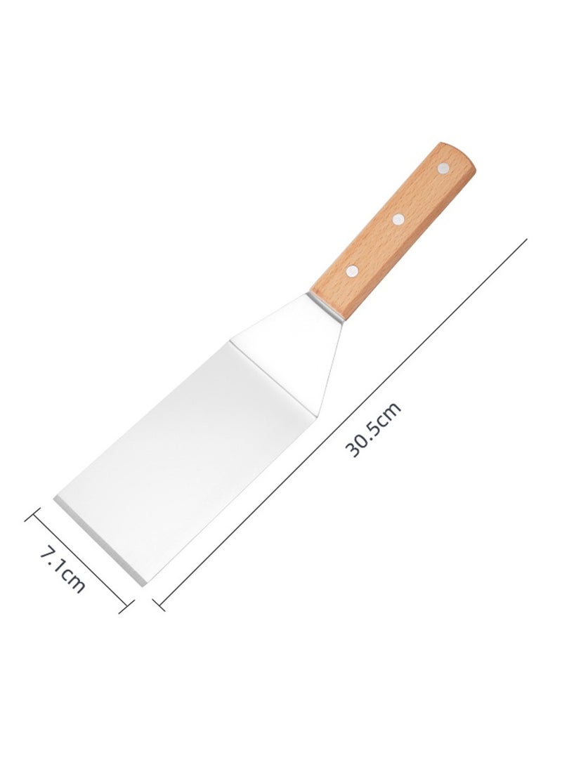 Baking flour cake cutting spatula Kitchen tools Wood handle charcoal steak frying spatula Medium spatula