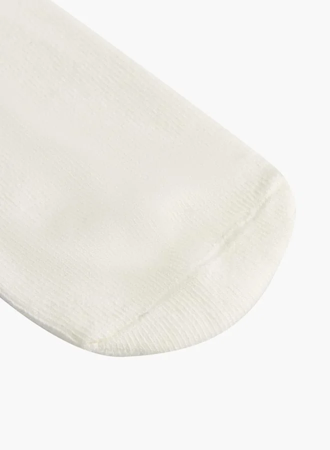 ليتل ميسي Girls Ribbed Non-Terry Ankle Length Socks with Frill Detail - Set of 3