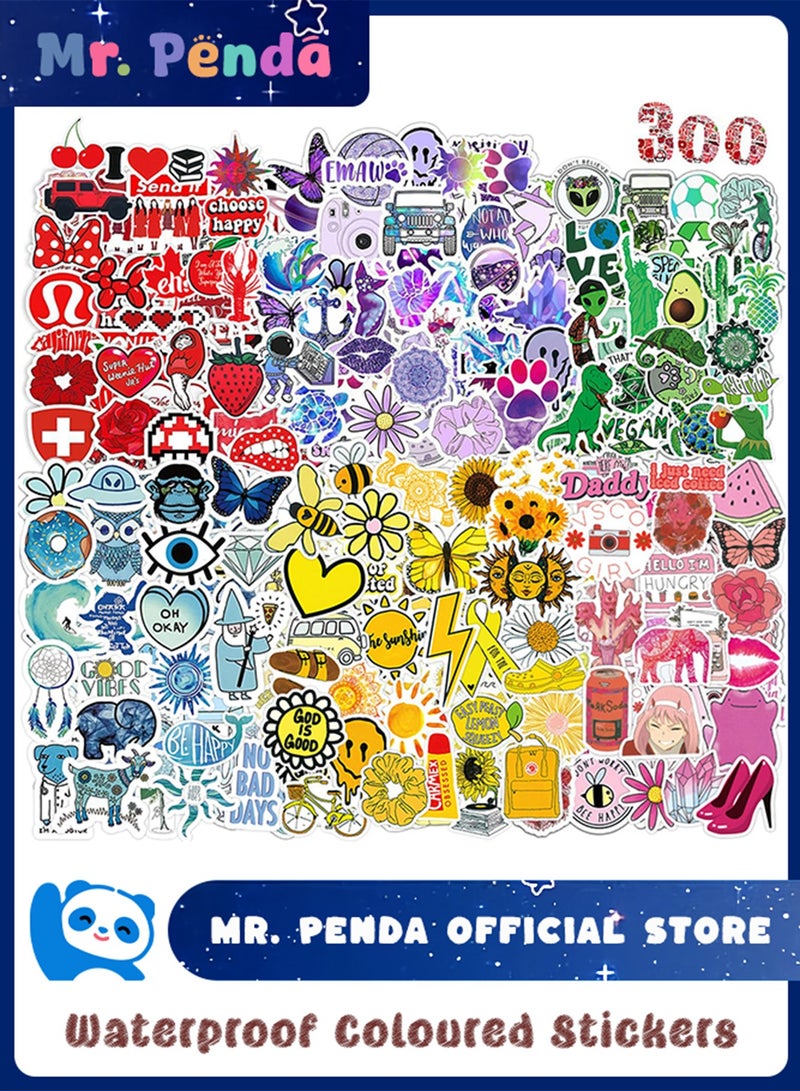 Mr. Penda 300 PCS Aesthetic Stickers, Kids Teens Adults Waterproof Colored Stickers for Water Bottle, Laptop, Hard Hat, Luggage, Computer, Skateboard Decor - Image 1