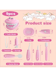 9 Piece Kids Dental Scene Toys Set, Preschool Pretend Play Toy Set, Teaching Brushing Game for Toddlers, Costume Educational Role Play, Doctor Toy Set (Pink) - pzsku/Z3F508166E2485DA840D5Z/45/_/1729070096/d5b4f9bb-daf9-492a-9ad4-f33a8ef13eda