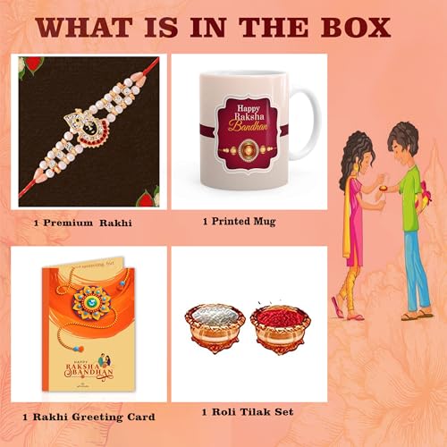 Gift Arcadia Rakhi Gift Set for Brother Coffee Mugs 330ml, Rakhi with Mug Gift Combo, Ceramic Cup, Kids Mug (BR-1) - Image 4