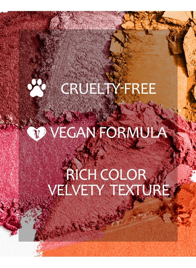 MAKI YIKA Matte Glitter Eyeshadow Palette 9 Colors,Red Shimmer Eye Shadow Long Lasting High Pigmented Powder Colorful Waterproof Makeup Palettes (2 Red) - Image 5