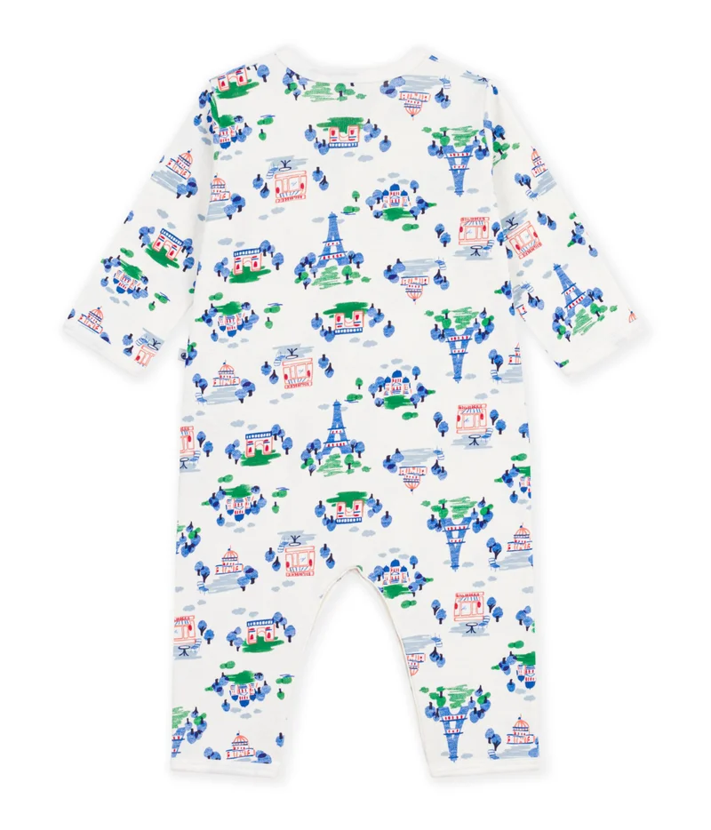 بيتي باتو Baby Footless Cotton Pyjamas With Paris Print