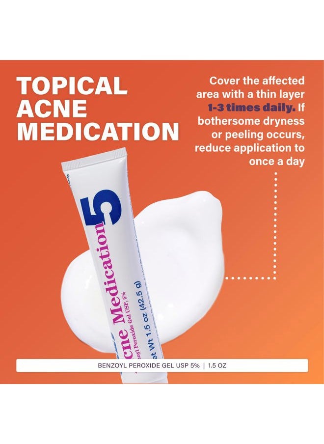 RUGBY LABORATORIES - RUGBY BENZOYL PEROX GEL/ACNE MED 5% BENZOYL PEROXIDE-5% White 42.5GM UPC 305361055561 - Image 1