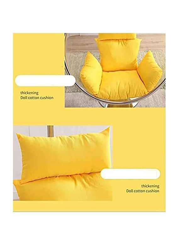 ANAND INDIA GROUPS ANAND INDIA GROUPS Polyester Designer Cushion for Hanging Basket Swing Chair for Outdoor Egg Swing ChairGarden Swing Seat Padded Pillow CushionYellow  - Image 4