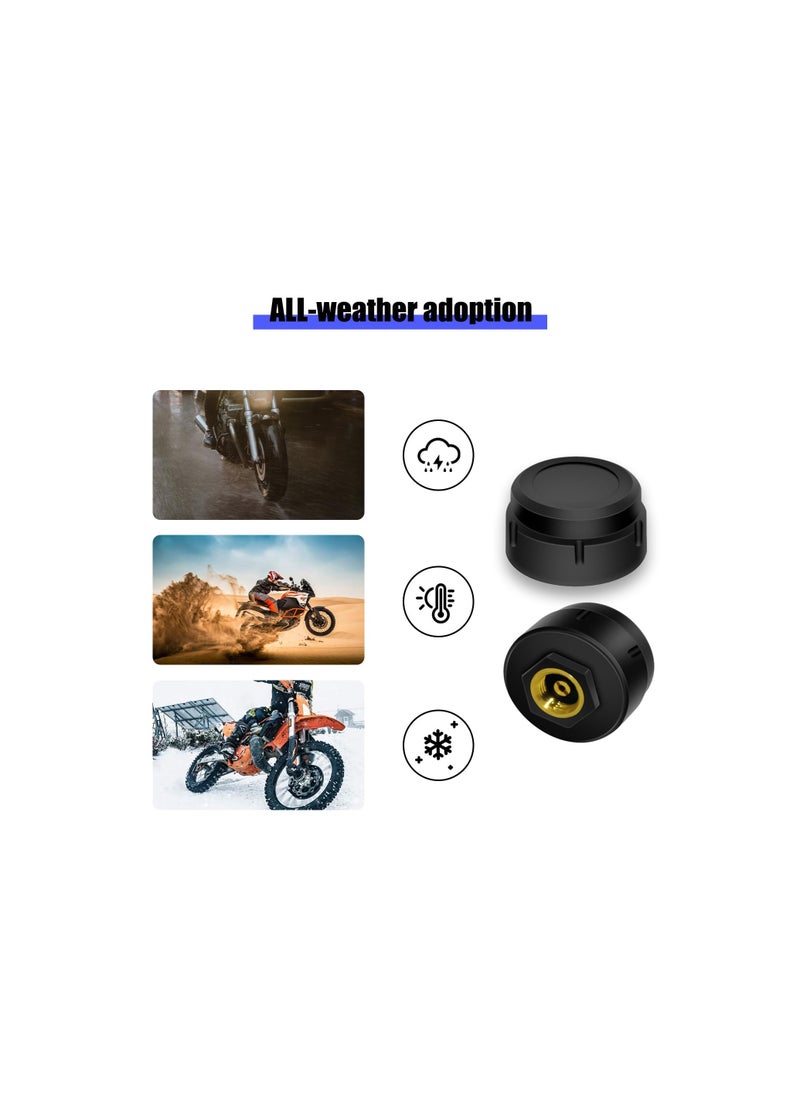 SYOSI - Bluetooth Motorcycle Tire Pressure Monitoring System, with 2 External Sensors, Tire Pressure & Temperature Alarm, Wireless Motorcycle Tpms Supporting Ios and Android, Easily Be Installed - Image 1