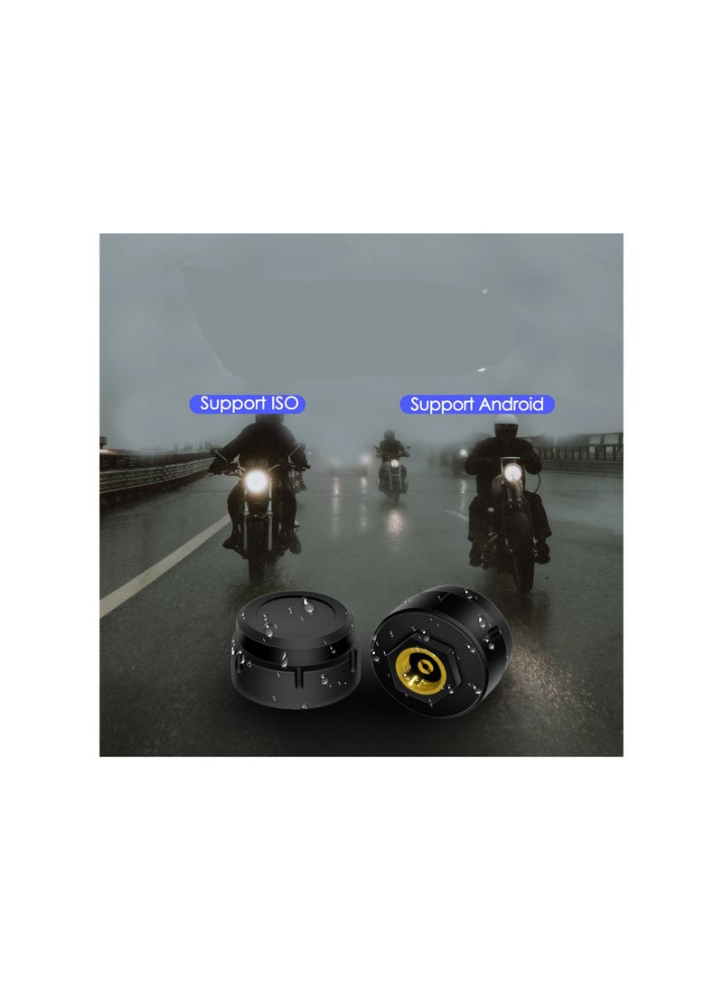 SYOSI - Bluetooth Motorcycle Tire Pressure Monitoring System, with 2 External Sensors, Tire Pressure & Temperature Alarm, Wireless Motorcycle Tpms Supporting Ios and Android, Easily Be Installed - Image 1