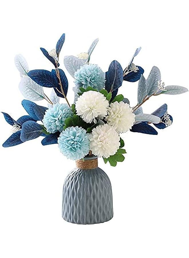 erorex Artificial Flowers With Vase Faux Hydrangea Flower Arrangements For Home Garden Party Wedding Decoration - Image 1