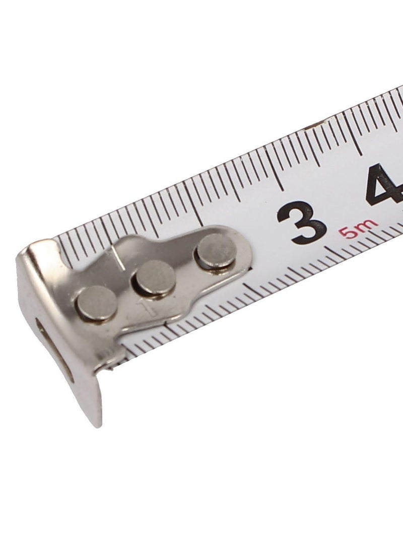 JEWEON JEWEON 5 Meter Yellow Measuring Tape with Plastic Case Hand Strap and Button Lock Accurate Measurement Tool for Home and DIY Projects  - Image 3