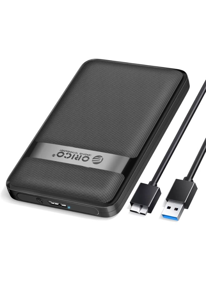 Orico 2577U3 2.5'' Hard Drive Enclosure, 5Gbps USB 3.0 to SATA External Hard Drive Case for 2.5 Inch 7mm 9.5mm SSD HDD Max 6TB, UASP Supported, Black  - Image 1