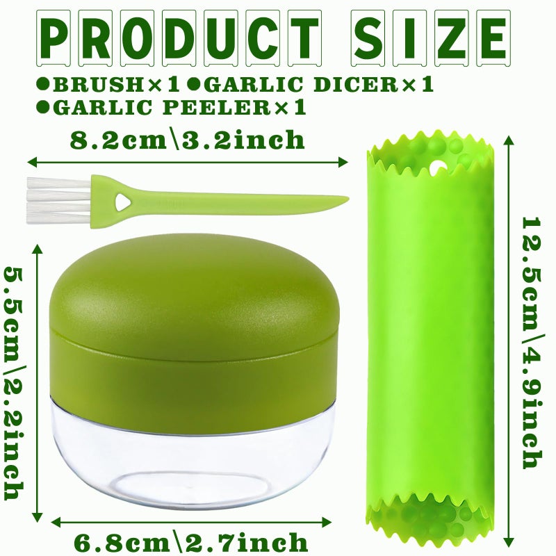 Deftomo Garlic Press Stainless Steel, Garlic Mincer Tool with Storage Container, Garlic Chopper with Peeler Skin and Cleaning Brush - Image 2