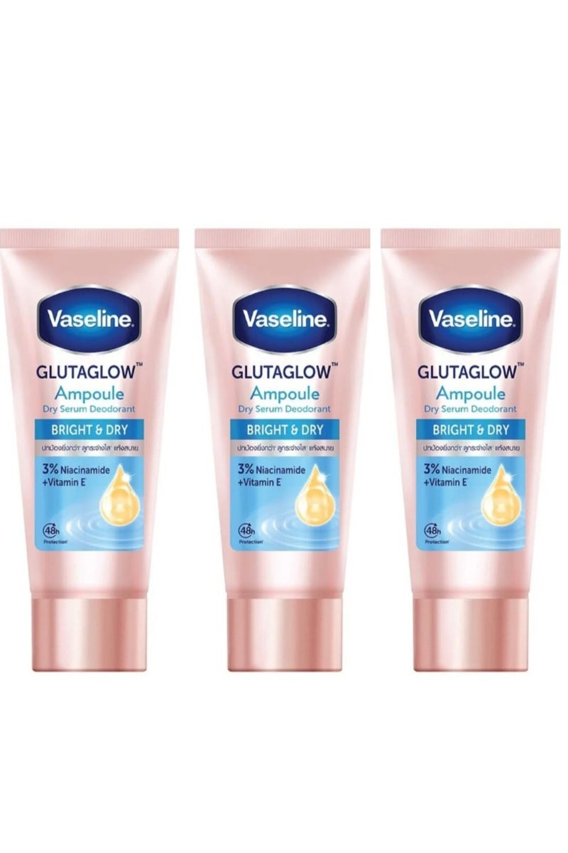 Vaseline Glutaglow Bright & Dry Ampoule Dray Serum Deodorant 45 ml 3 pcs