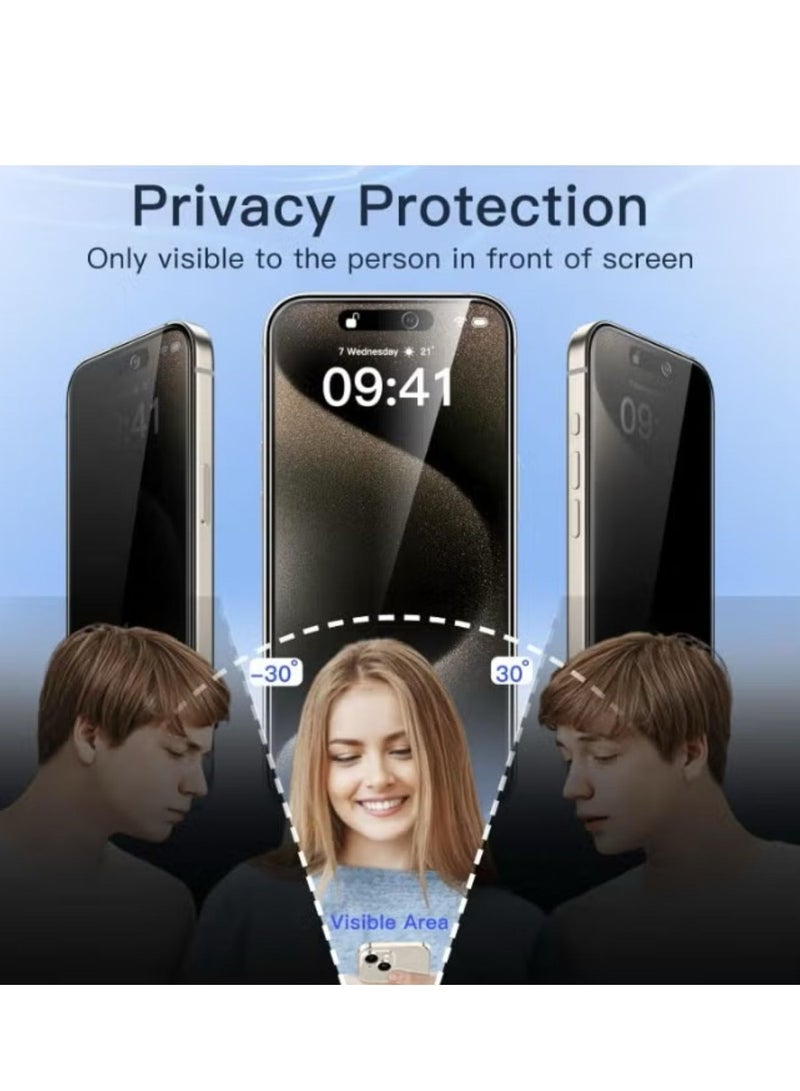 Glass HD privacy screen protector for iPhone 12 Pro Max, 9H hardness, anti-spy tempered glass layer - Image 2