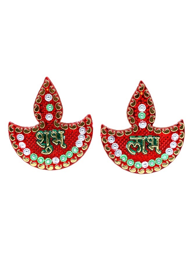 Madhoor Decorative Diya Design  Shubh Labh For Traditional Festival 6 Cm