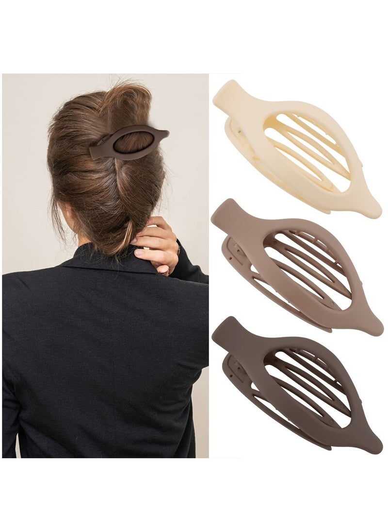 Goolsky Flat Hair Clips for Thick and Thin Hair - Matte Large Alligator Clips, Duck Billed Barrettes, Neutral Hair Claw Clips for Women, 3Pcs - Image 1
